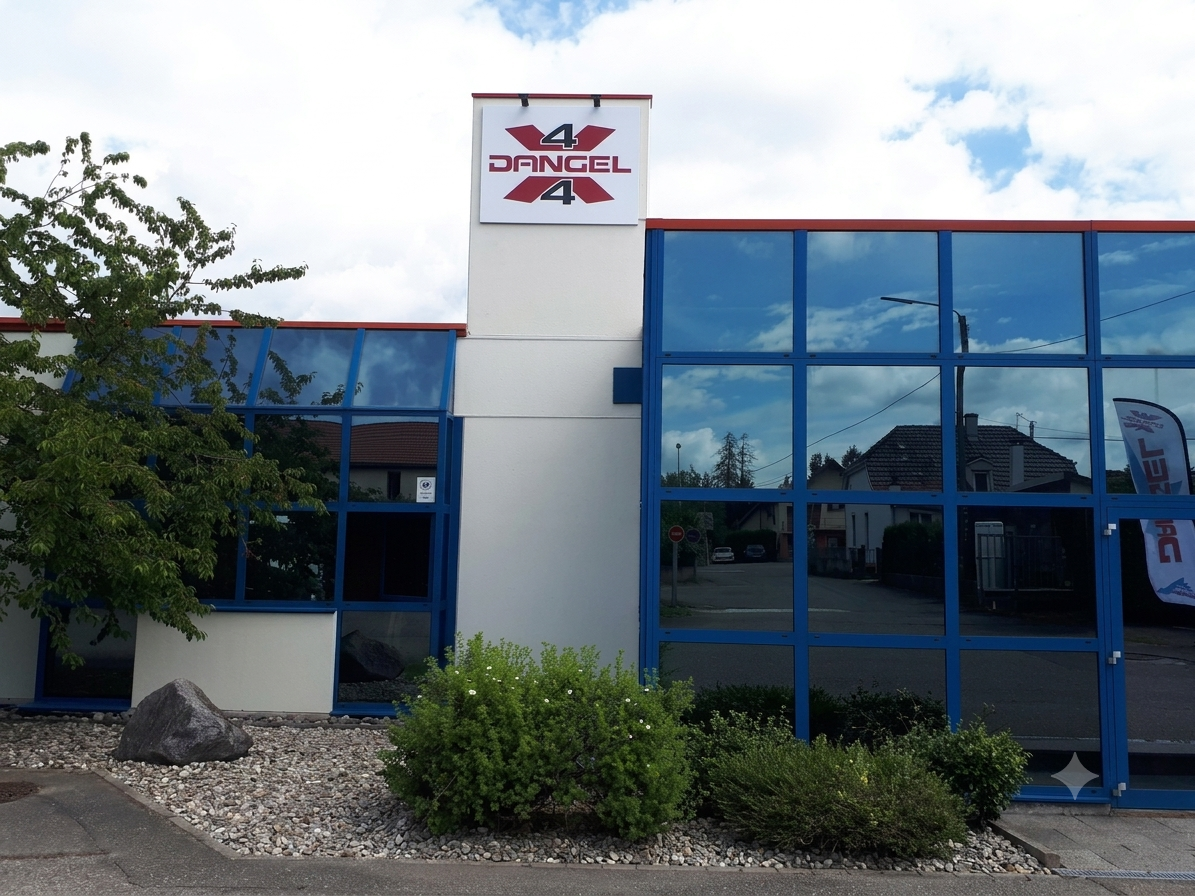 Façade de l'usine de Dangel à Sentheim dans le Haut-Rhin